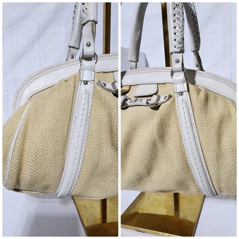 Authentic CHRISTIAN DIOR Raffia Frame Shoulder Bag Beige/Off-White - Picture 8 of 16